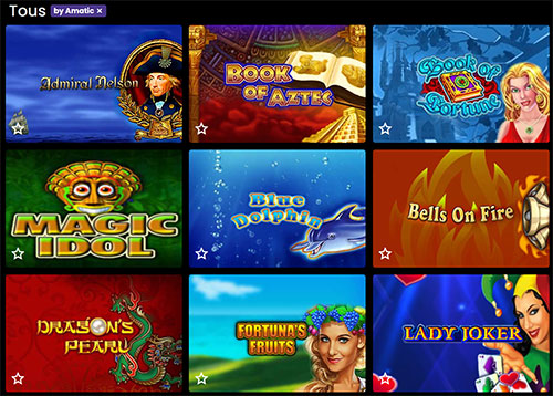 jeux disponibles par amatic magic win casino